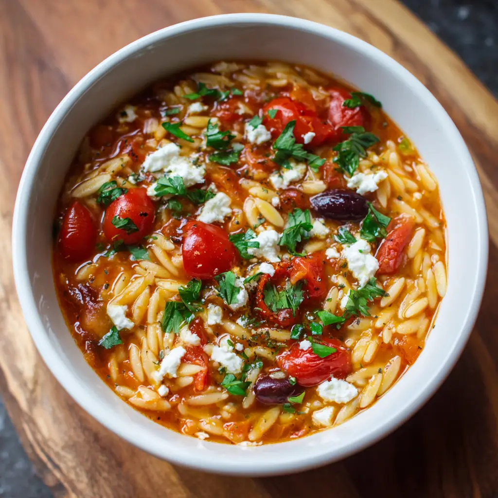 Greek Orzo Tomato Stew