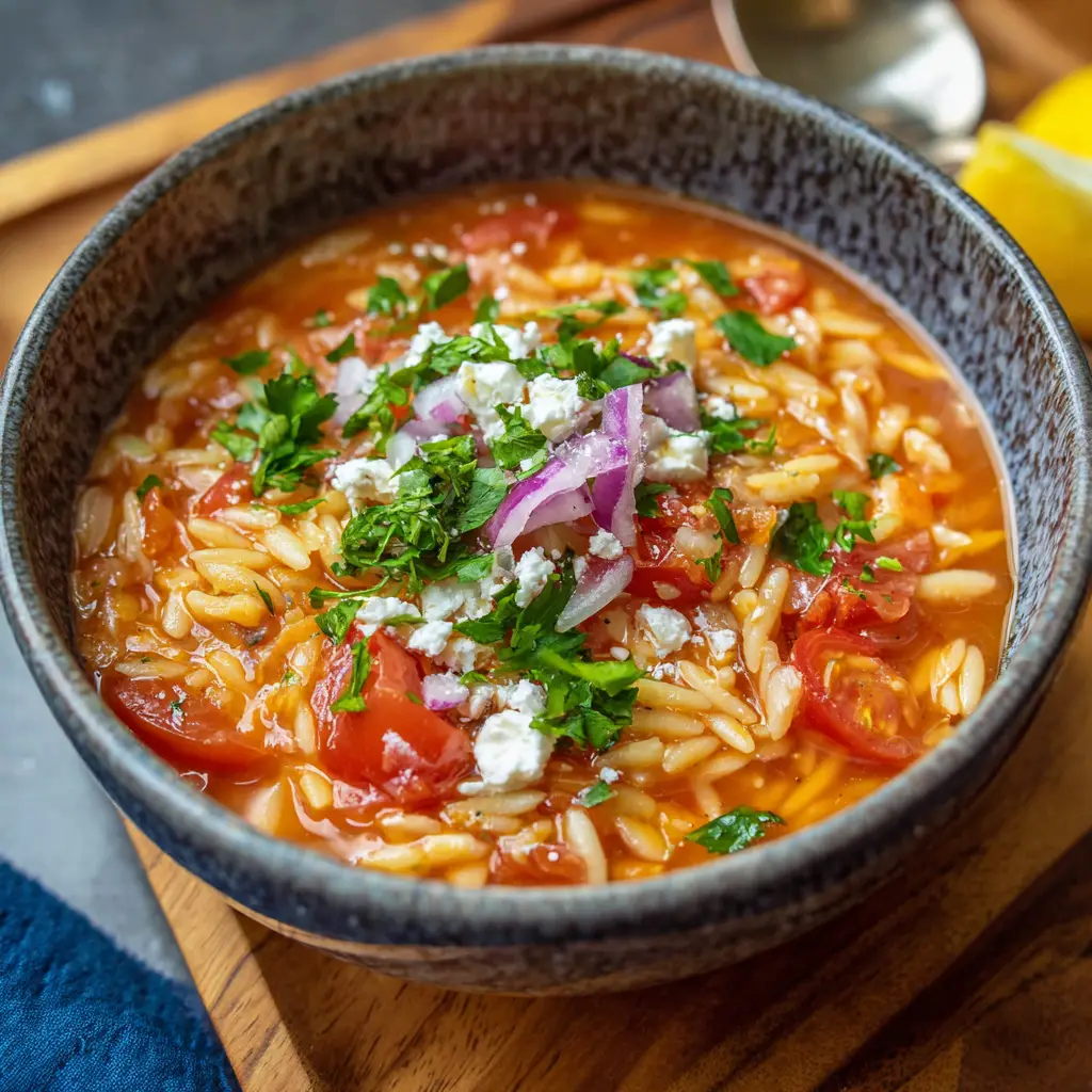 Greek Orzo Tomato Stew