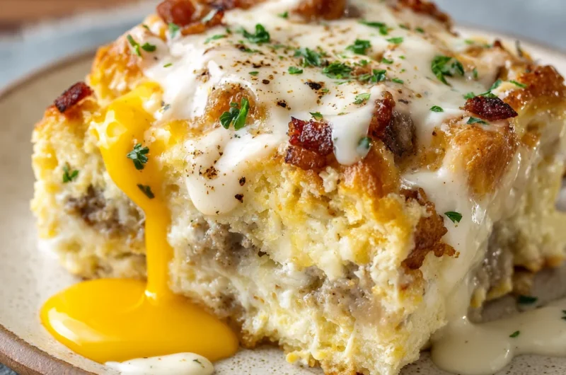 Biscuits and Gravy Breakfast Casserole Recipe