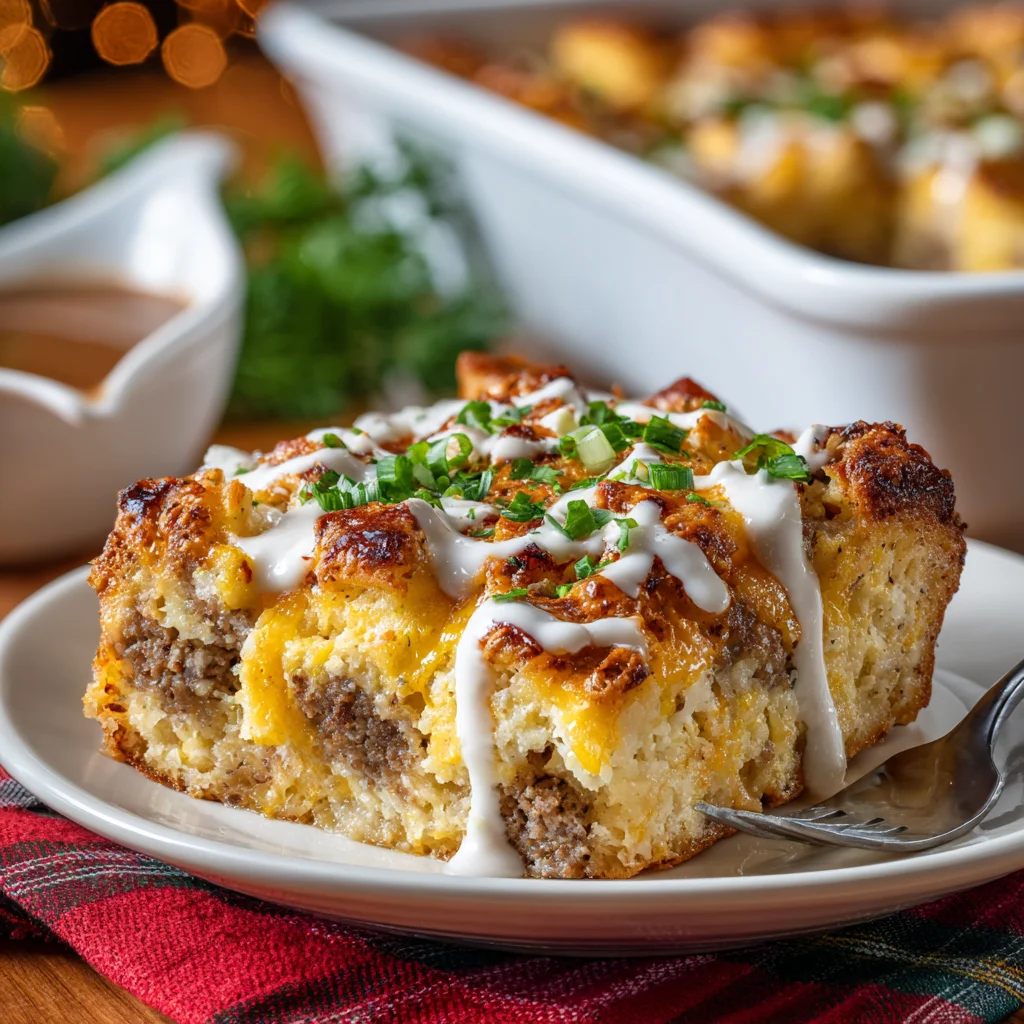 Biscuits and Gravy Breakfast Casserole