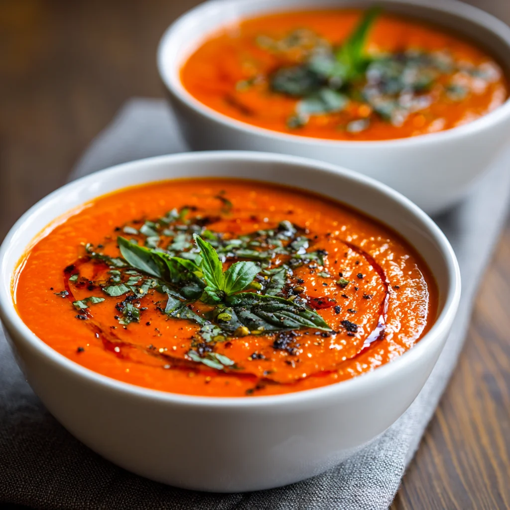 Roasted Red Pepper and Tomato Soup