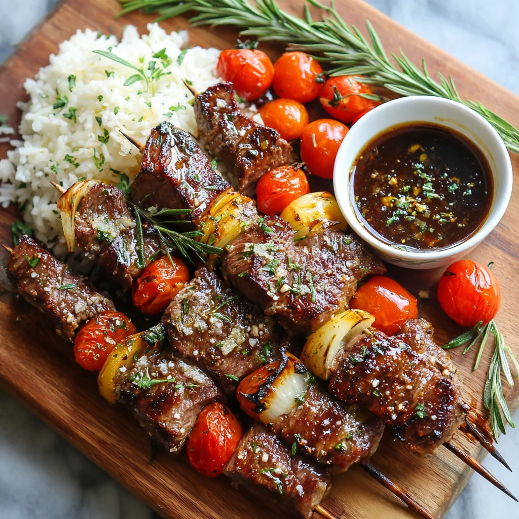 Rosemary Garlic Steak Kebabs
