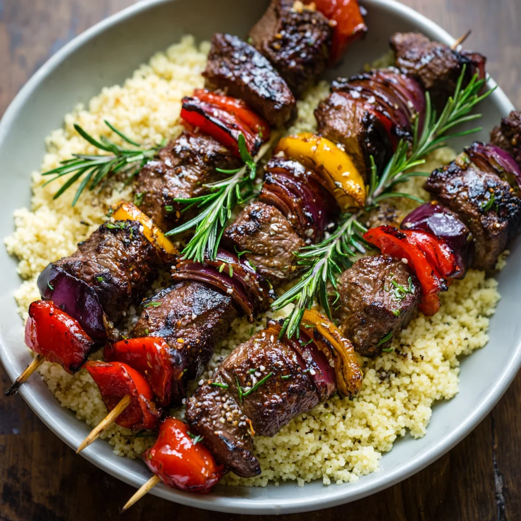 Rosemary Garlic Steak Kebabs