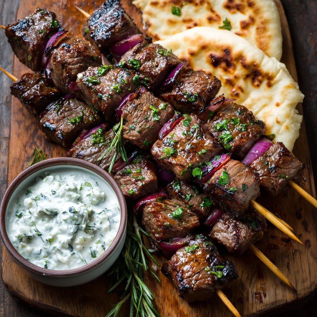 Rosemary Garlic Steak Kebabs
