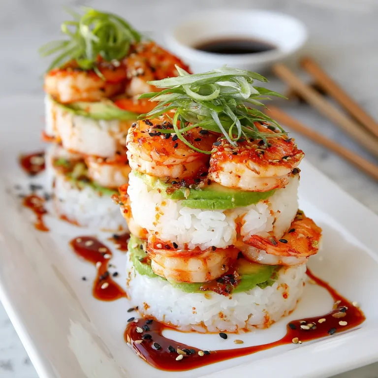 Spicy Shrimp Sushi Stacks