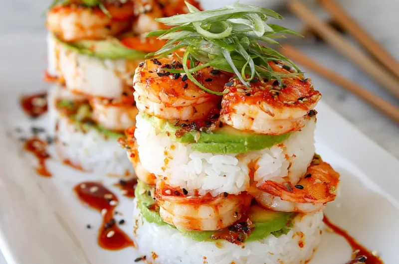 Spicy Shrimp Sushi Stacks Recipe