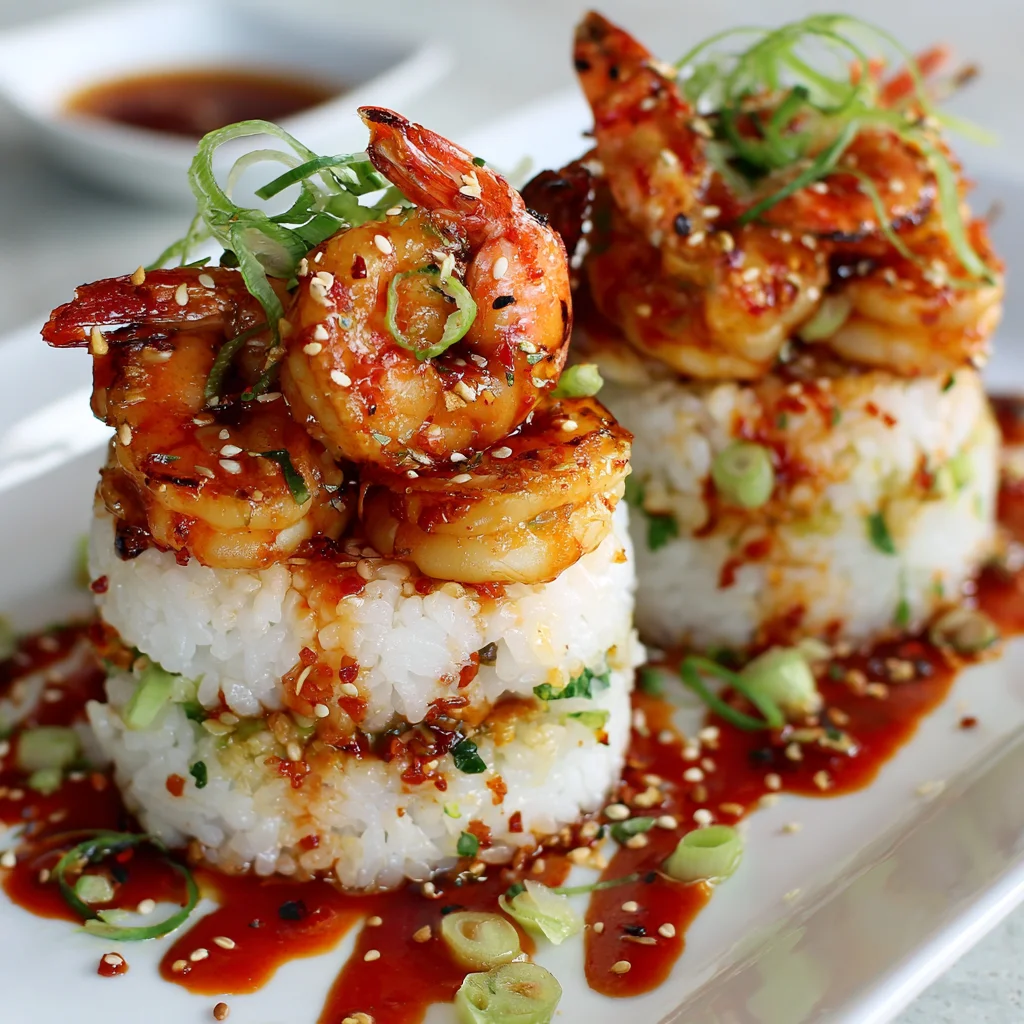 Spicy Shrimp Sushi Stacks