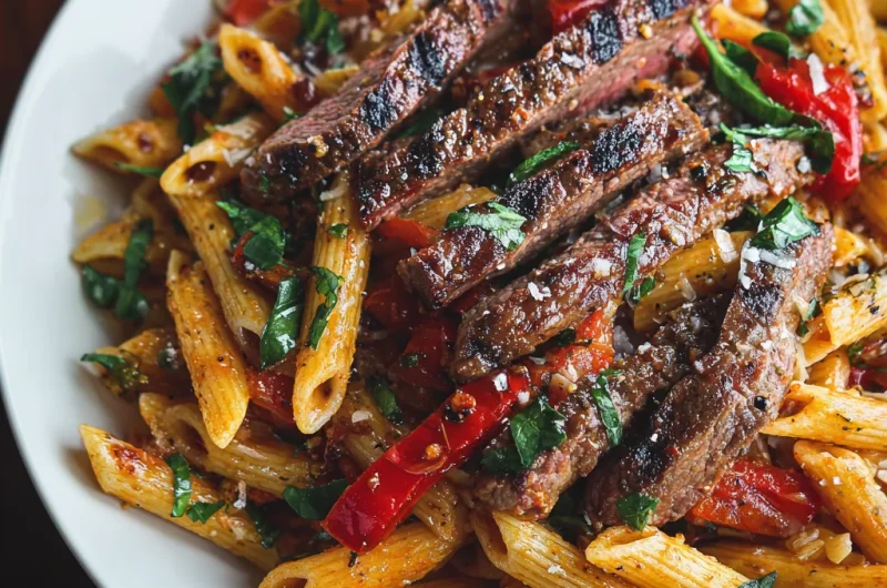 Sweet and Spicy Garlic Steak Pasta Recipe