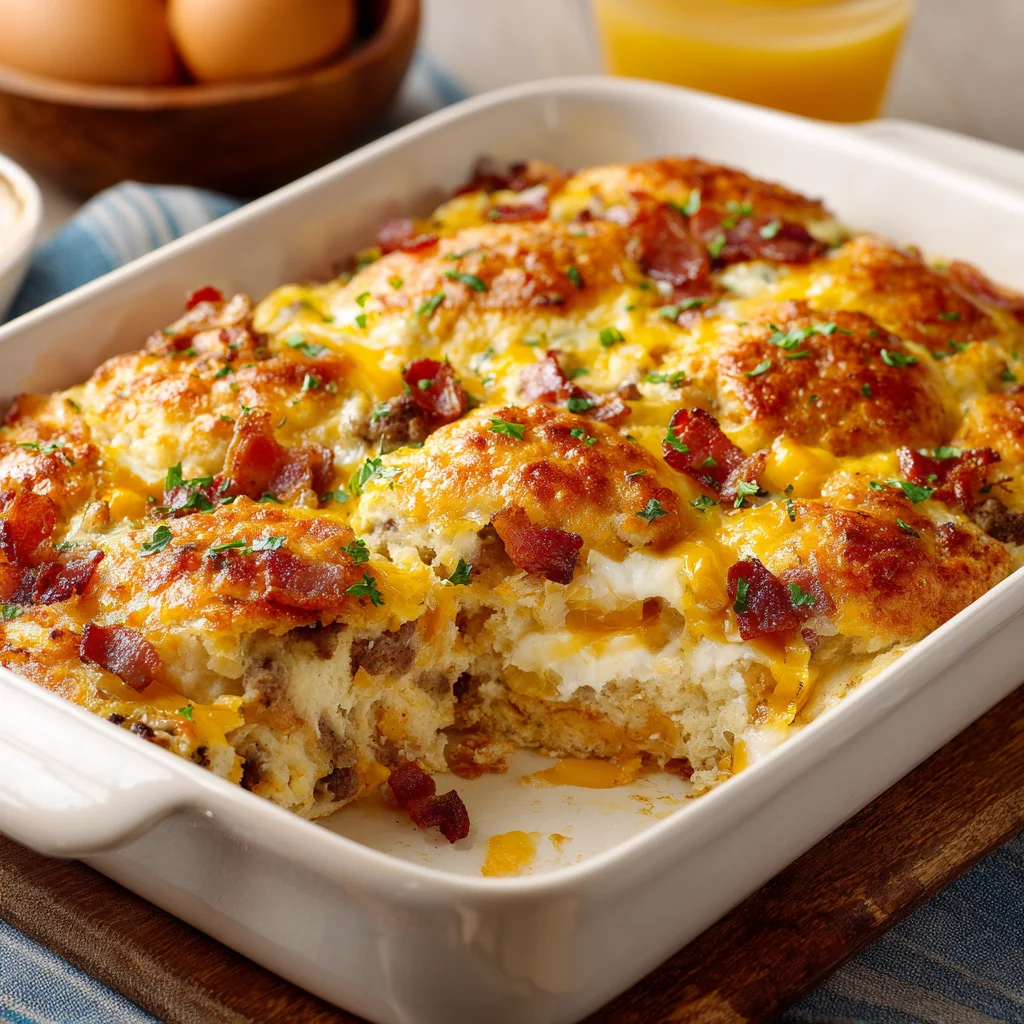 Breakfast Casserole With Biscuits