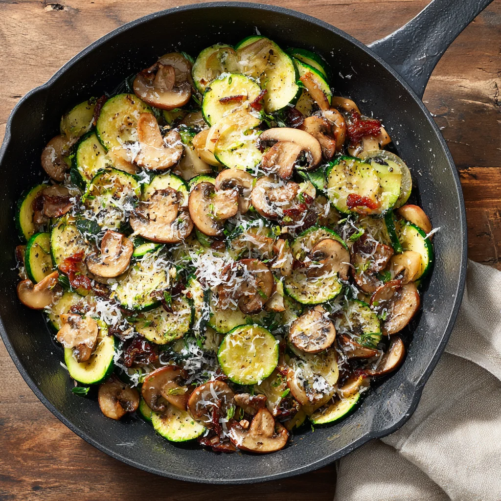 Skillet Zucchini and Mushrooms