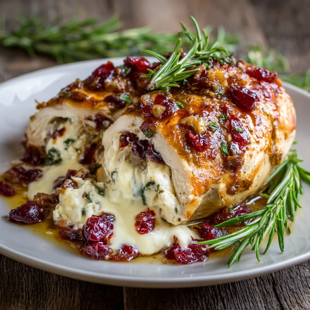Cranberry Brie Stuffed Chicken