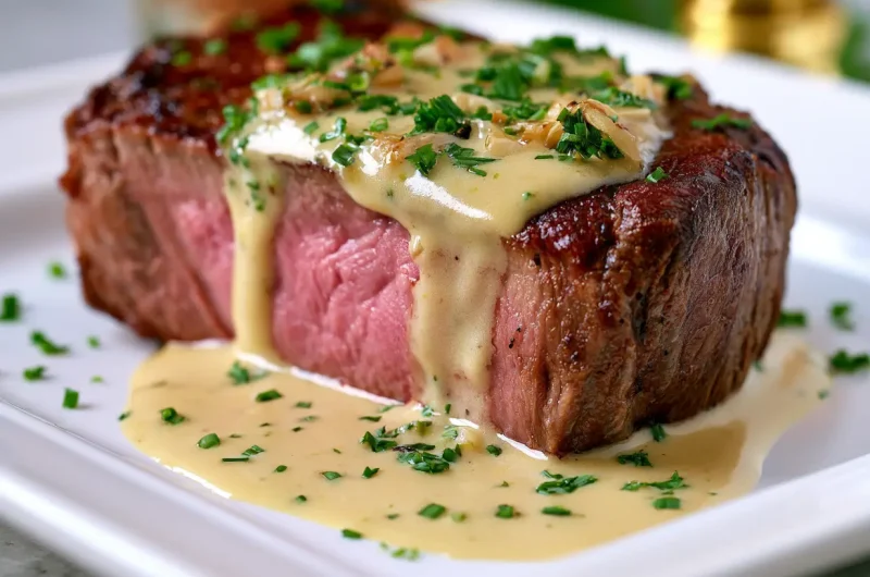 Bourbon Garlic Cream Steak Recipe