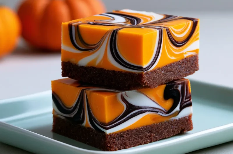 Halloween Swirled Cheesecake Bars