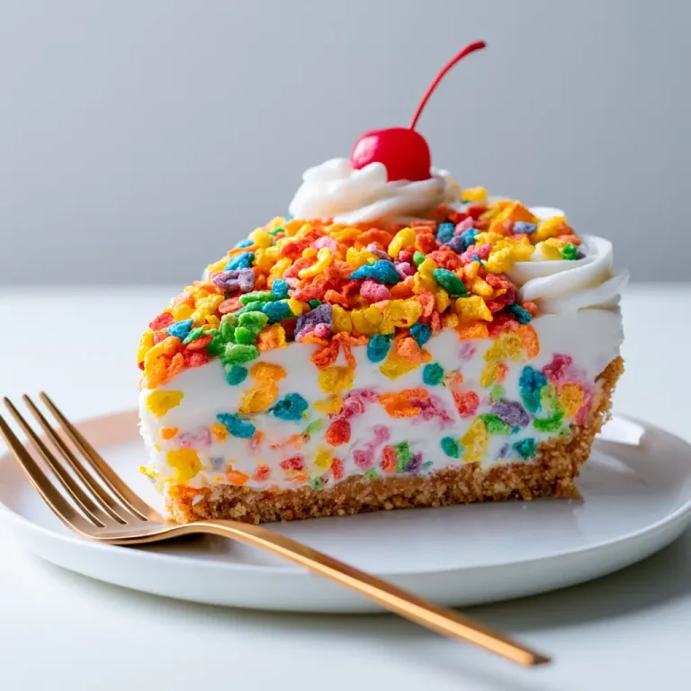 No Bake Fruity Pebbles Cheesecake