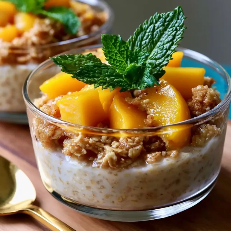 Peach Cobbler Overnight Oats