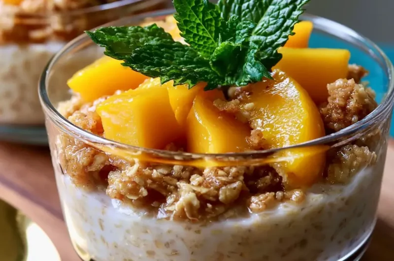 Peach Cobbler Overnight Oats