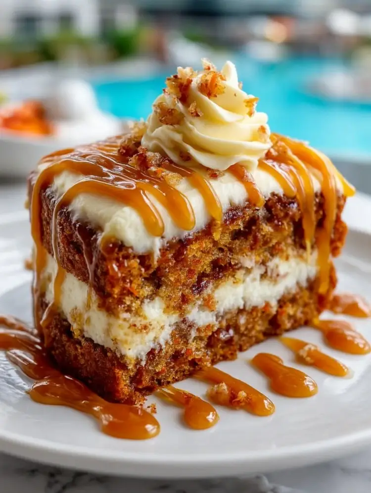 Salted Caramel Carrot Cake with Cream Cheese Frosting