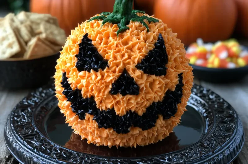 Spooky Cheese Ball Halloween Party Appetizer Recipe