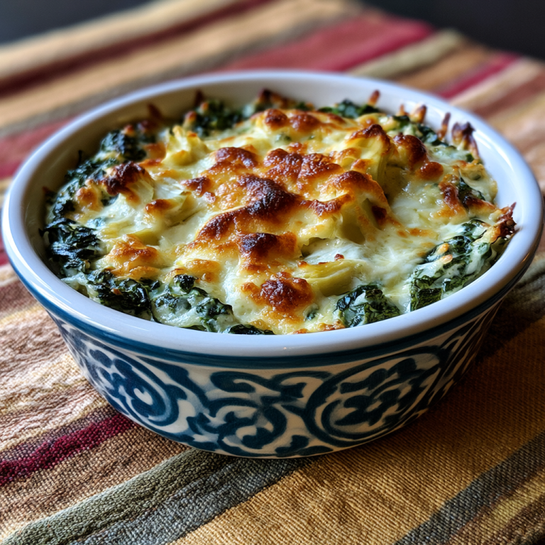 Cheesy Baked Spinach Artichoke Dip