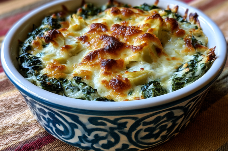 Cheesy Baked Spinach Artichoke Dip
