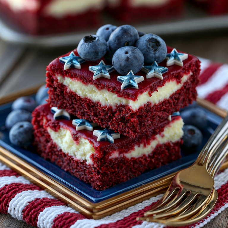 Fourth of July Red Velvet Cheesecake Bars