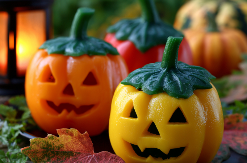 Jack O Lantern Stuffed Peppers