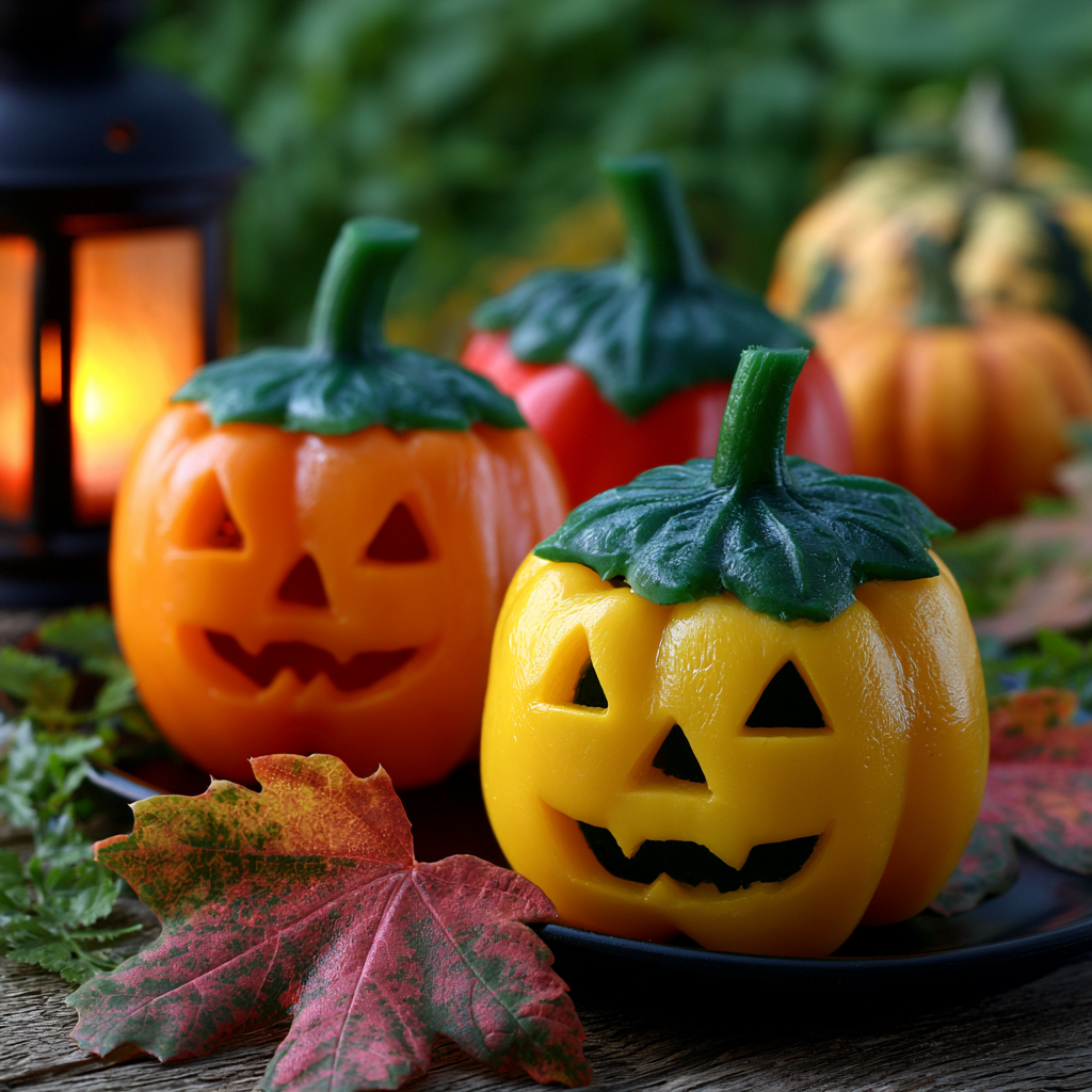 Jack O Lantern Stuffed Peppers