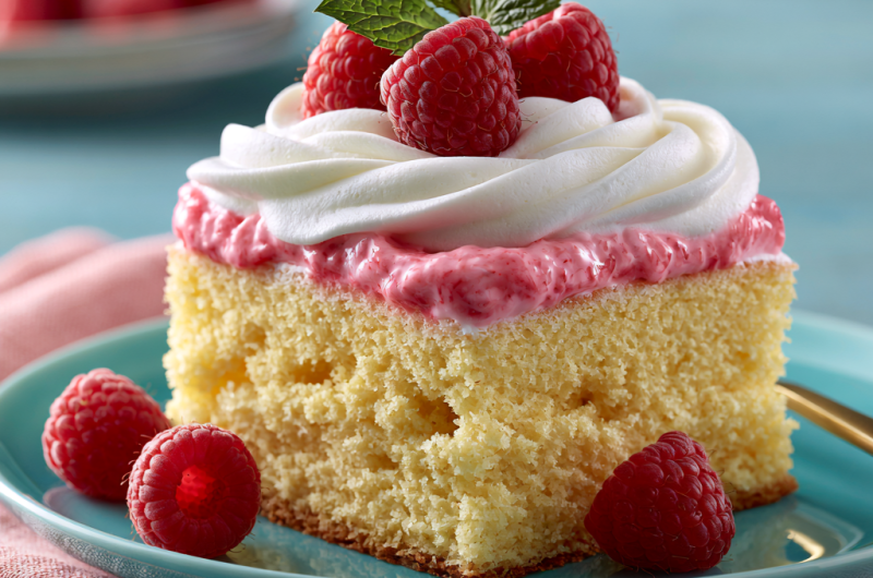 Raspberry Zinger Poke Cake