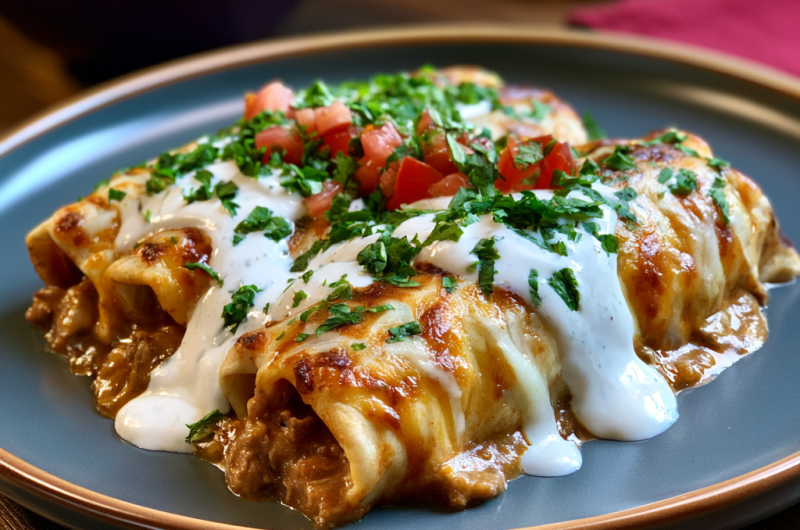 Smothered Beef Burritos With Ranch