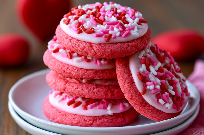 Valentines Day Cake Mix Cookies