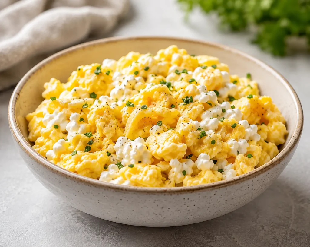 High-Protein Scrambled Eggs with Cottage Cheese