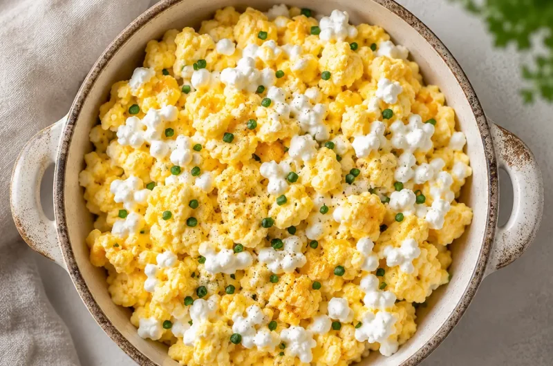 High Protein Scrambled Eggs with Cottage Cheese
