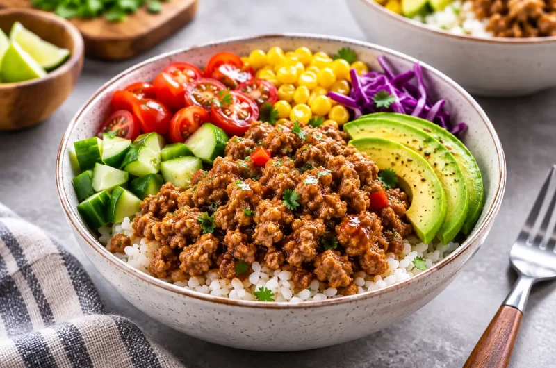 Ground Turkey Rice Bowls
