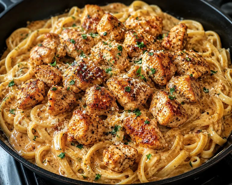 Garlic Parmesan Chicken Bites with Cajun Alfredo
