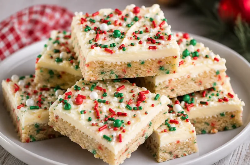 Santa’s No Bake Sugar Cookie Bars