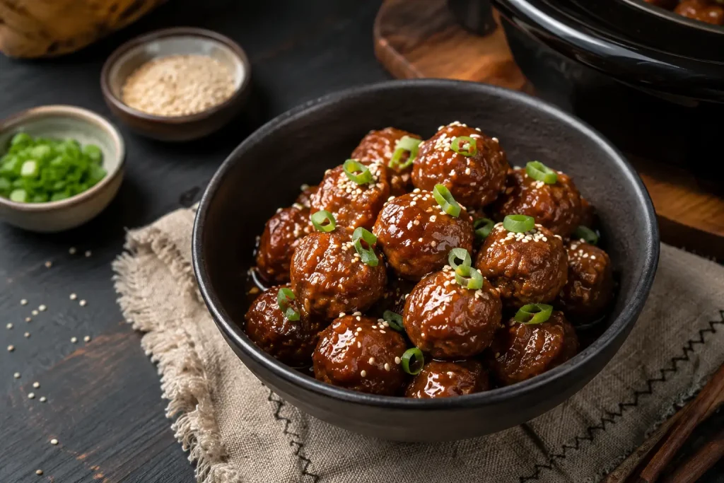 Crockpot Honey Garlic Meatballs