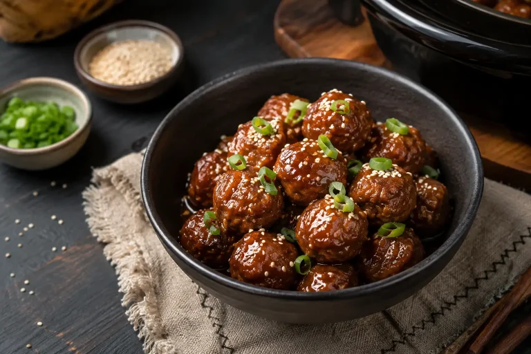 Crockpot Honey Garlic Meatballs