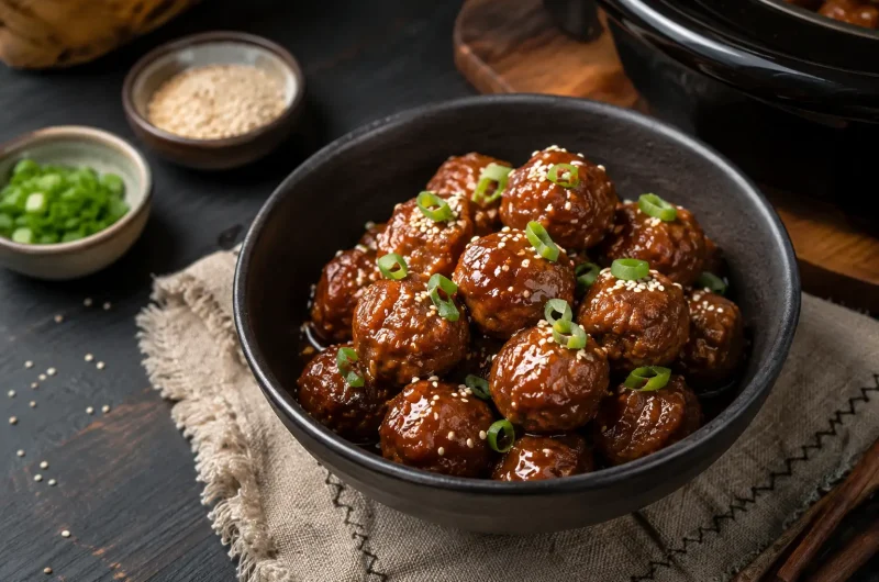 Crockpot Honey Garlic Meatballs