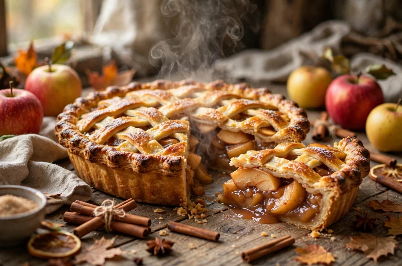 Old Fashioned Apple Pie — Flaky Crust, Juicy Spiced Filling